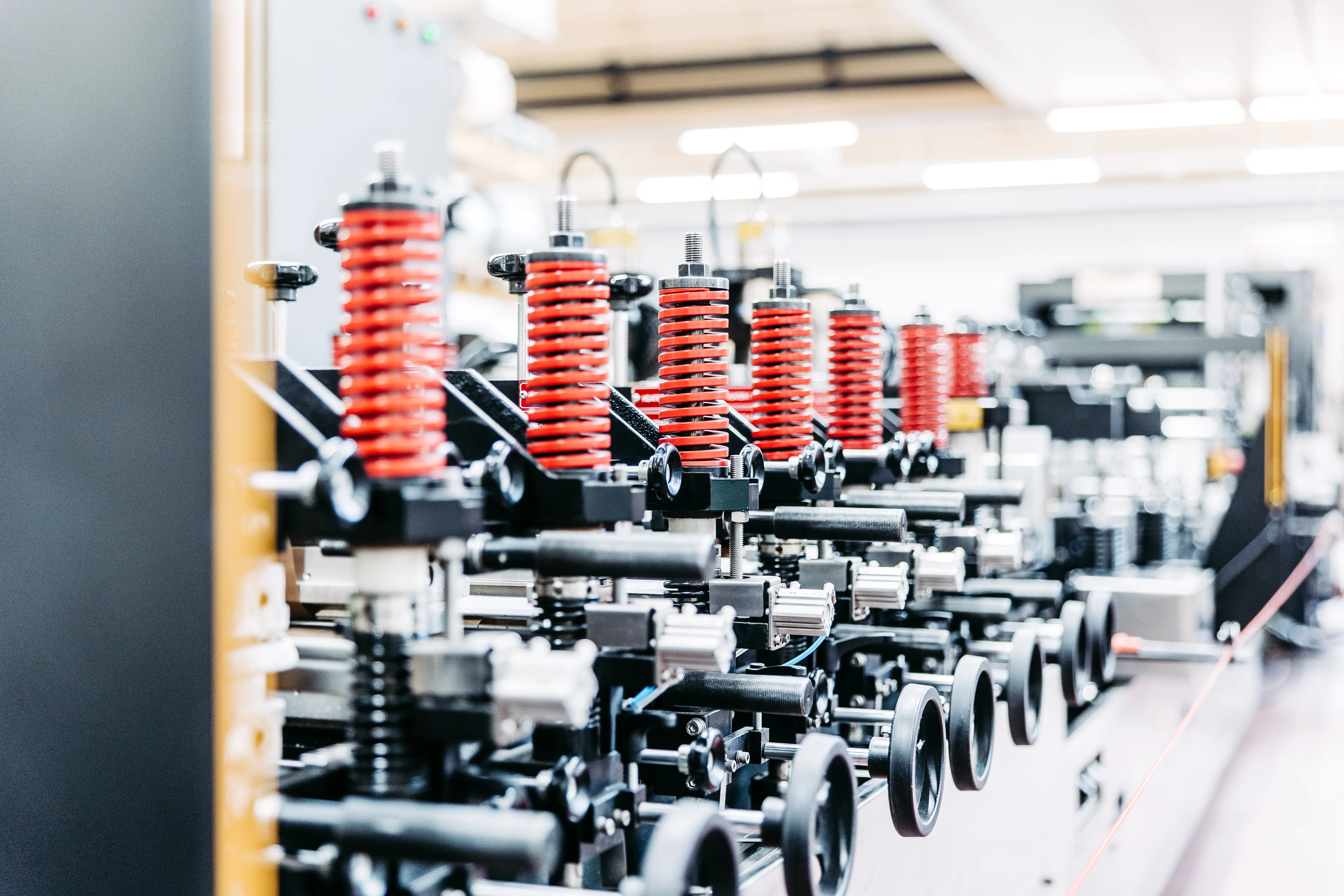 Farbwerke einer Druckmaschine in der Produktion